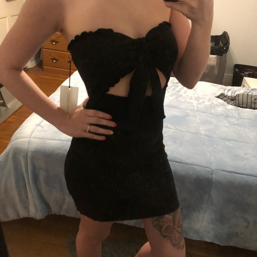 NWT Sexy Ribbed Black Dress